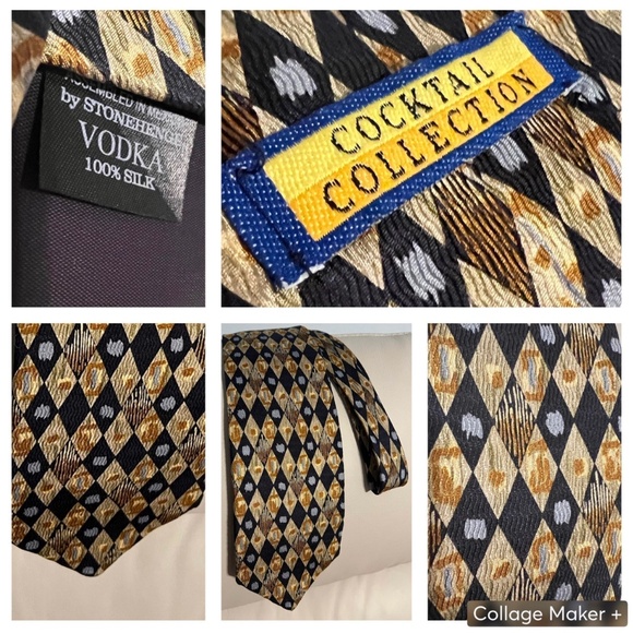 Vintage Cocktail Collection Vodka Men’s Tie - Picture 1 of 6